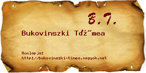 Bukovinszki Tímea névjegykártya