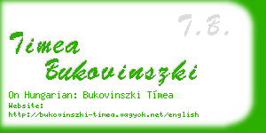 timea bukovinszki business card