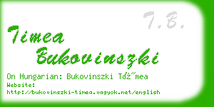 timea bukovinszki business card